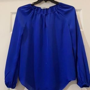 DIANE vonFURSTENBERG Royal Blue Silk long sleeve